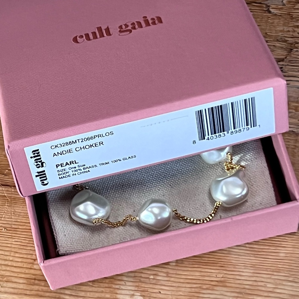 πΊπHPππΊ NWT Cult Gaia Andie Pearl Choker Necklace - Picture 16 of 16